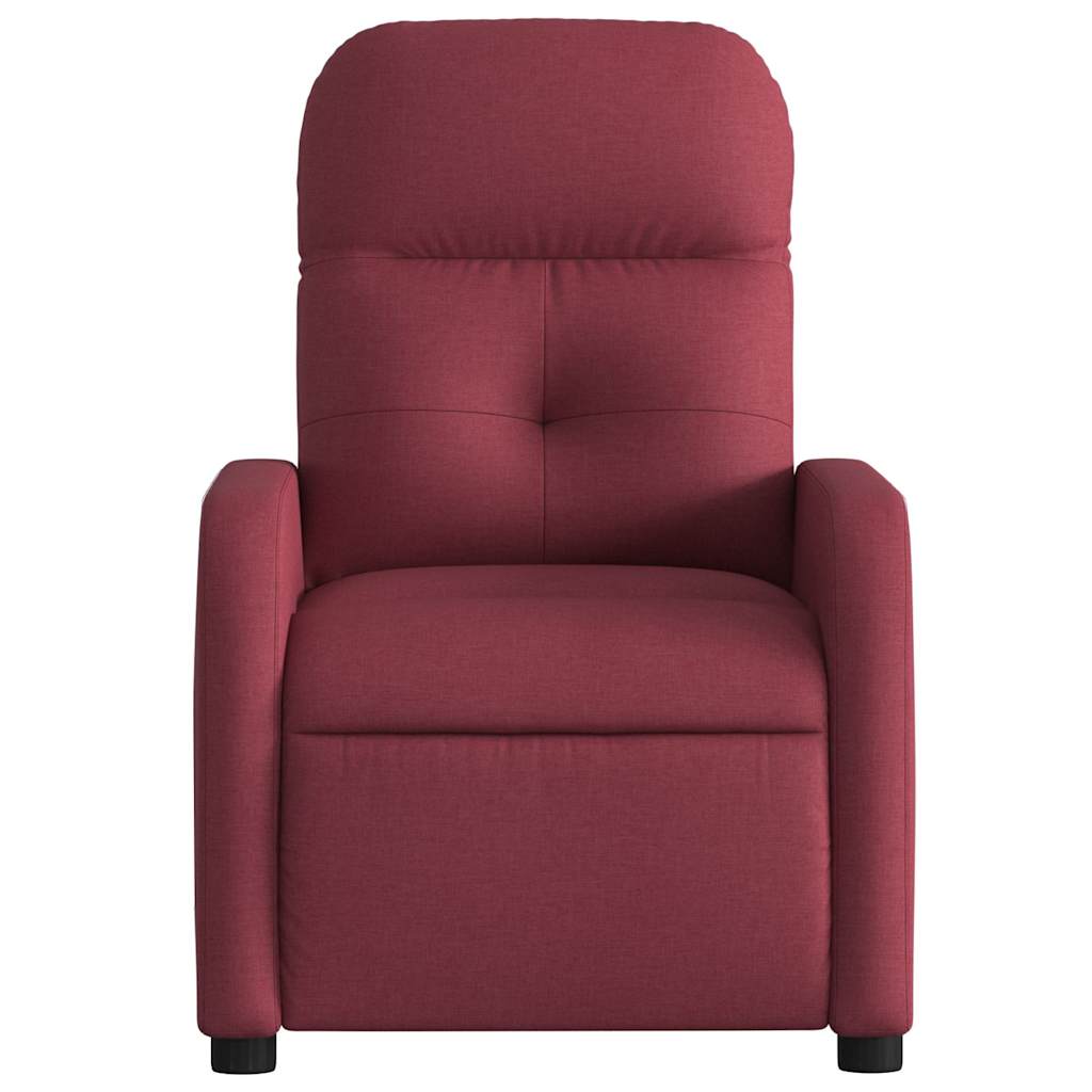 Recliner, burgundy, fabric