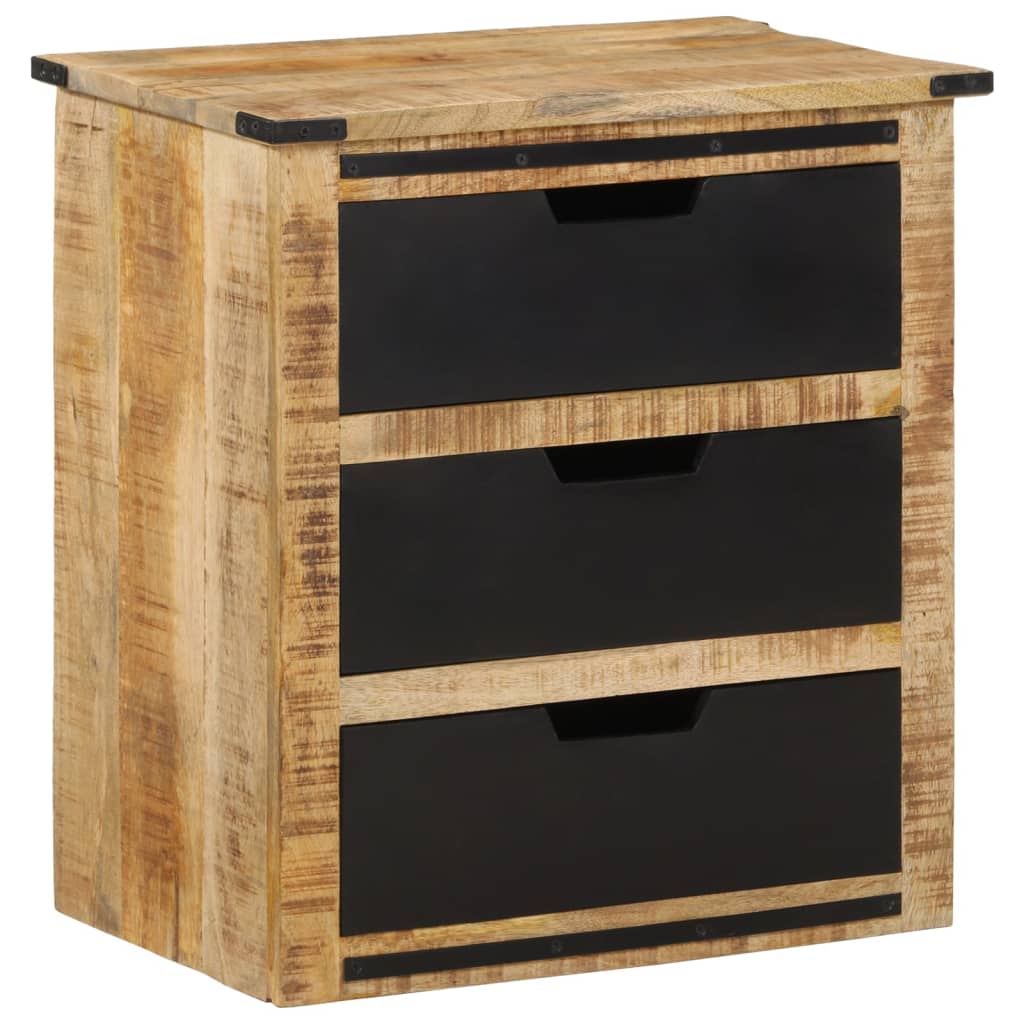Side cabinet with 3 drawers, 55x35x60cm, solid mango wood
