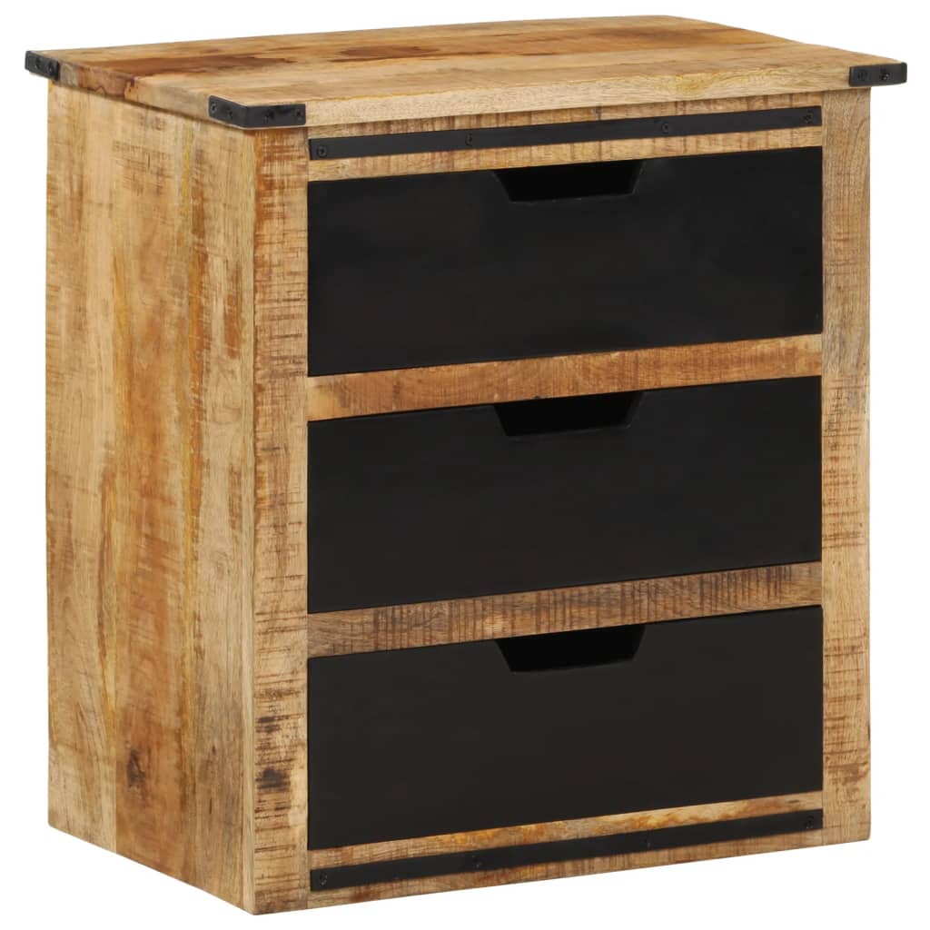 Side cabinet with 3 drawers, 55x35x60cm, solid mango wood