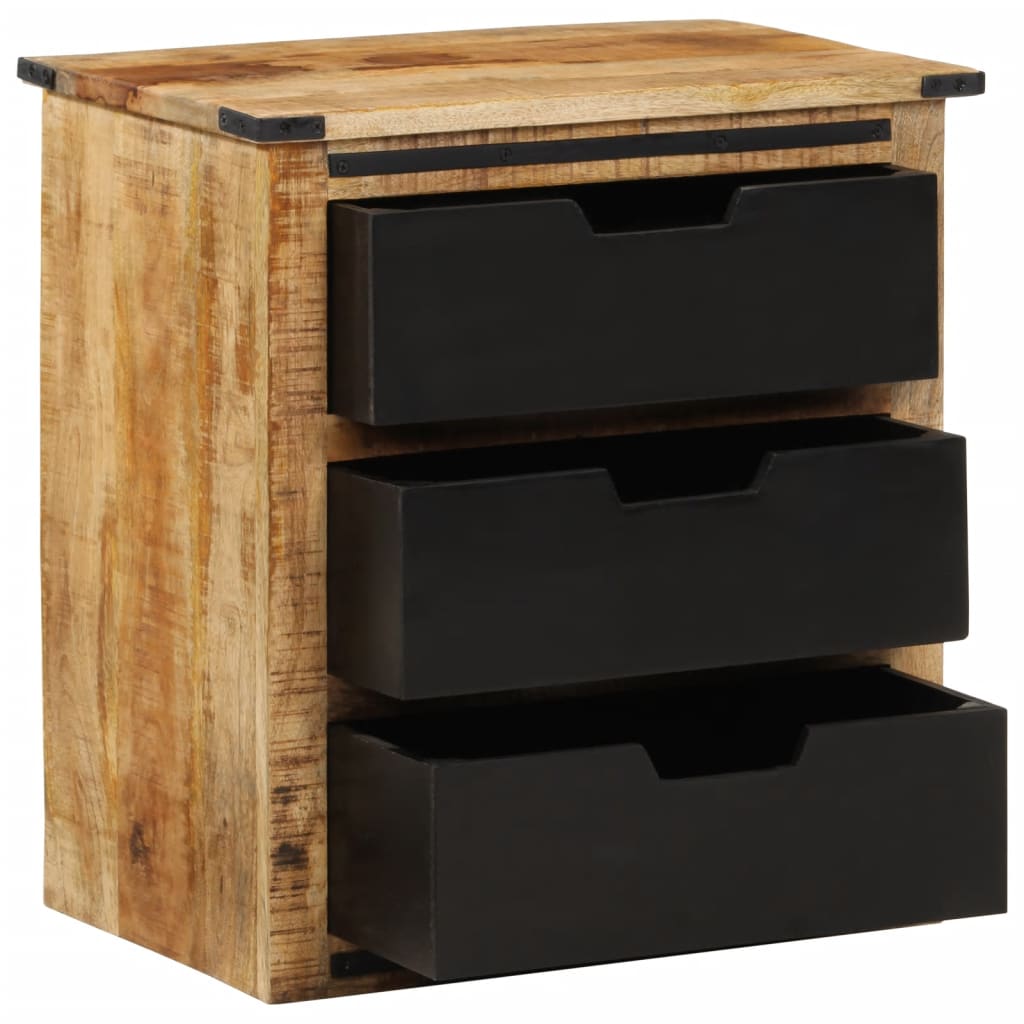 Side cabinet with 3 drawers, 55x35x60cm, solid mango wood