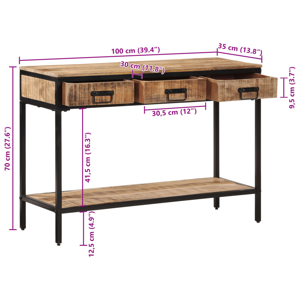 Konsolinis staliukas ALBERT VII, mango medienos