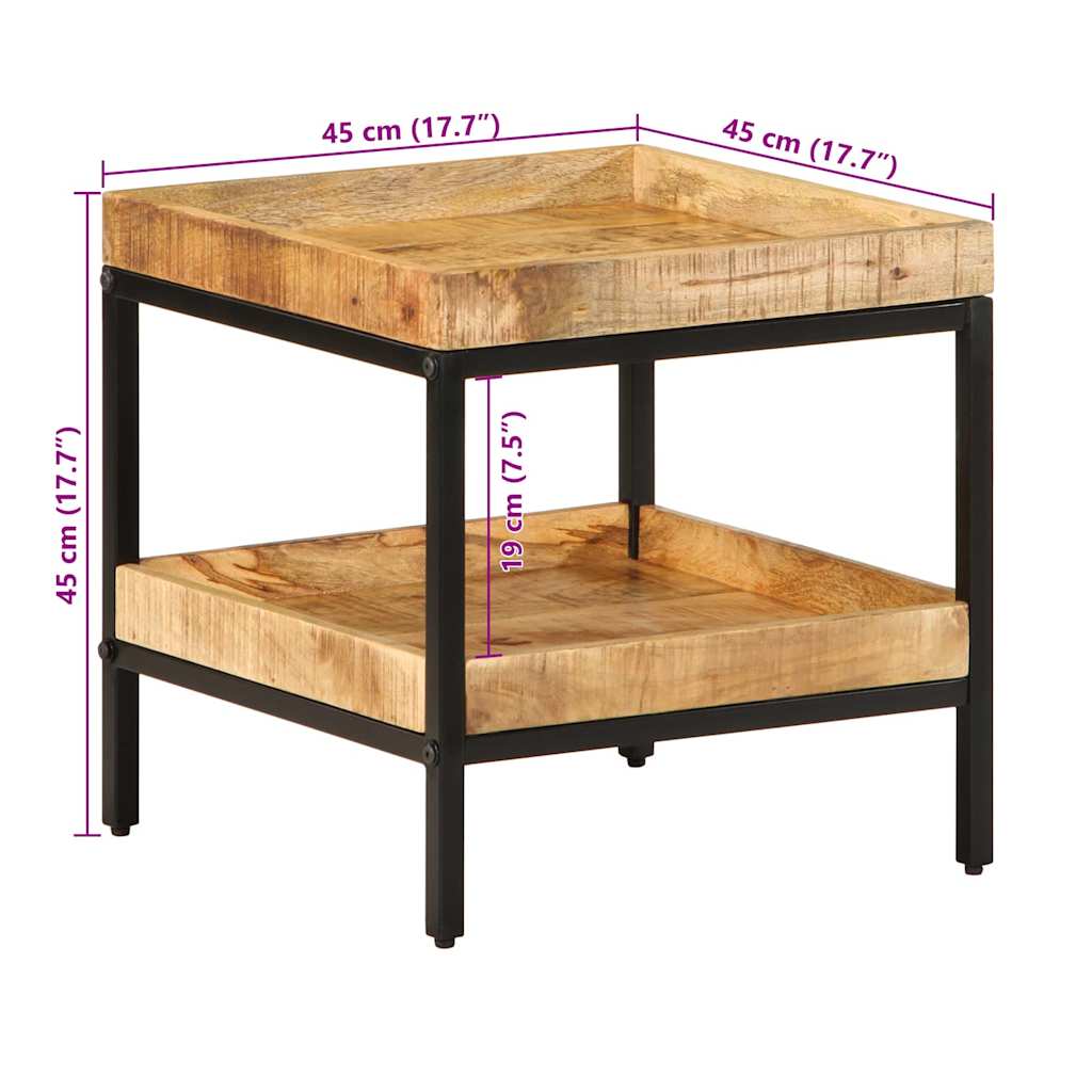 Šoninis stalas Ruda 45 x 45 x 45 cm mango medienos masyvas