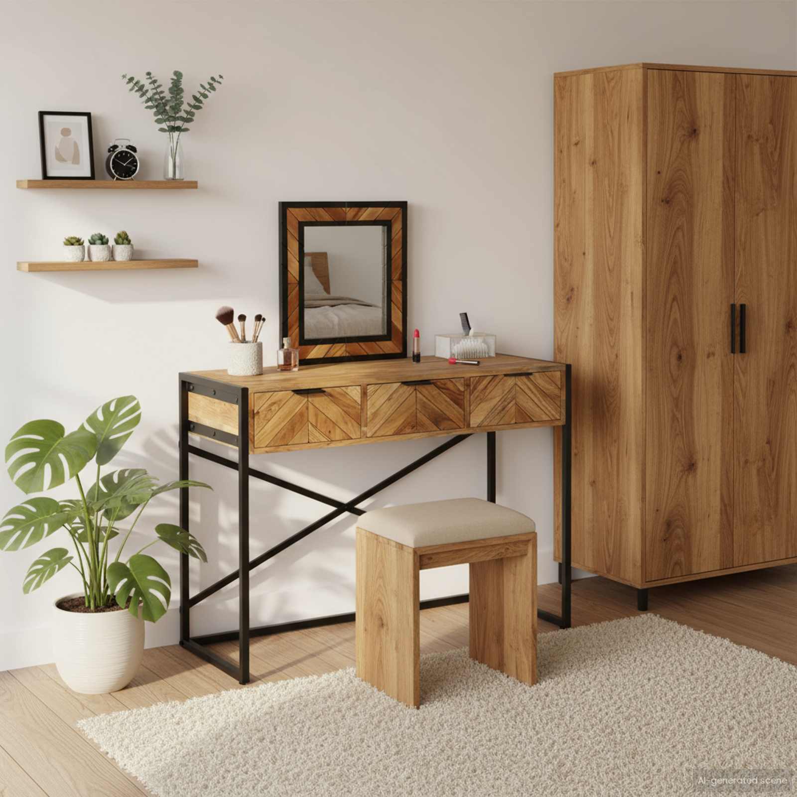 Makiažo stalas Ruda 100 x 40 x 120 cm Akacijos medienos masyvas
