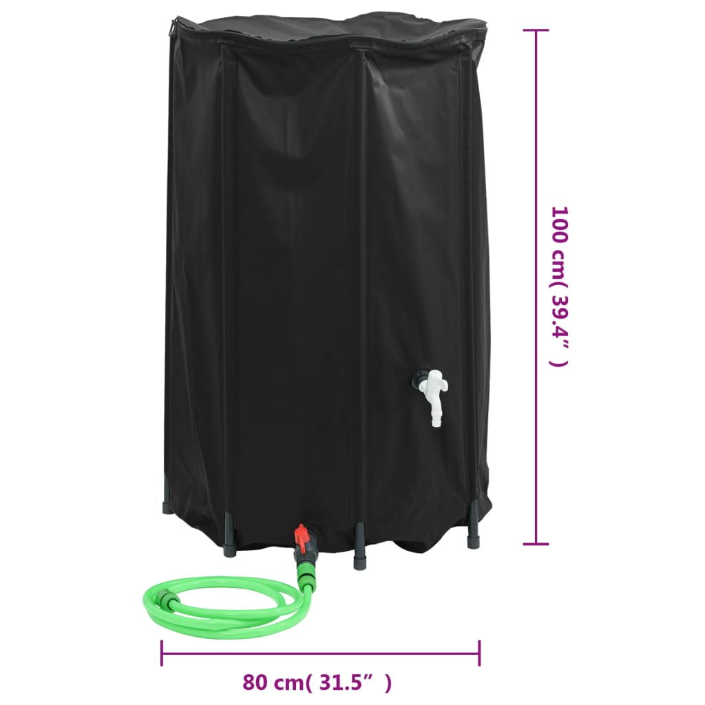Vandens talpa su čiaupu, sulankstoma, 500l, PVC