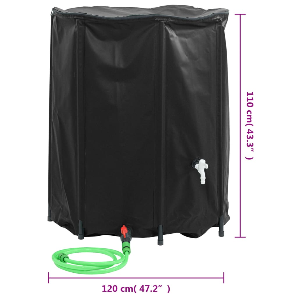 Vandens talpa su čiaupu, sulankstoma, 1250l, PVC