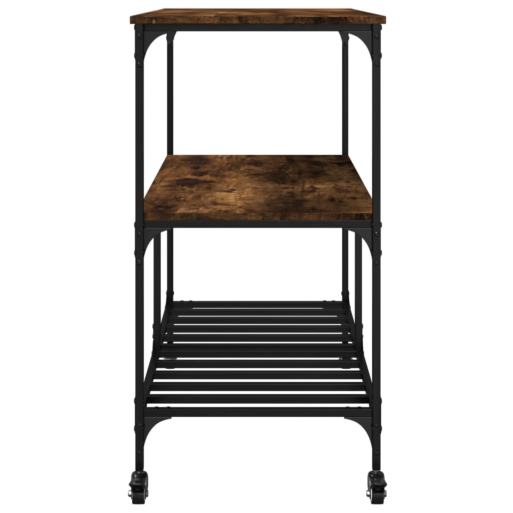 Kitchen trolley, smoke oak, 100x50x95cm, wood