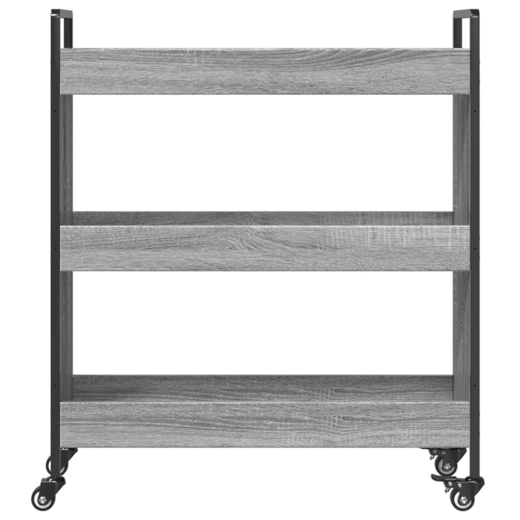 Kitchen trolley, grey oak, 70x30x82cm, engineered wood