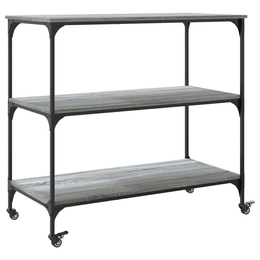 Kitchen trolley, grey oak, 102x50x95cm, wood