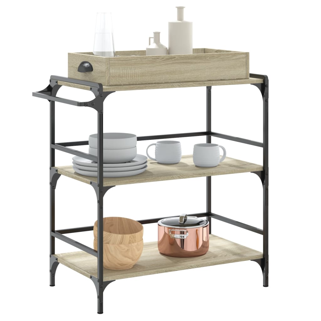Kitchen trolley, oak, 81.5x41x92.5cm, treated wood