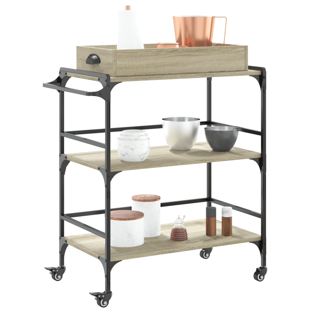 Kitchen trolley, oak, 81.5x41x92.5cm, treated wood