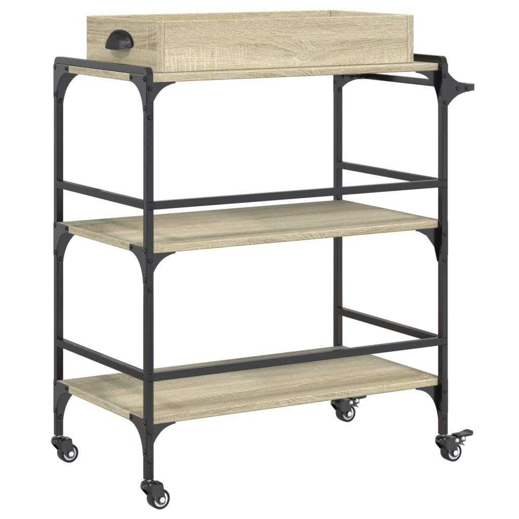 Kitchen trolley, oak, 81.5x41x92.5cm, treated wood