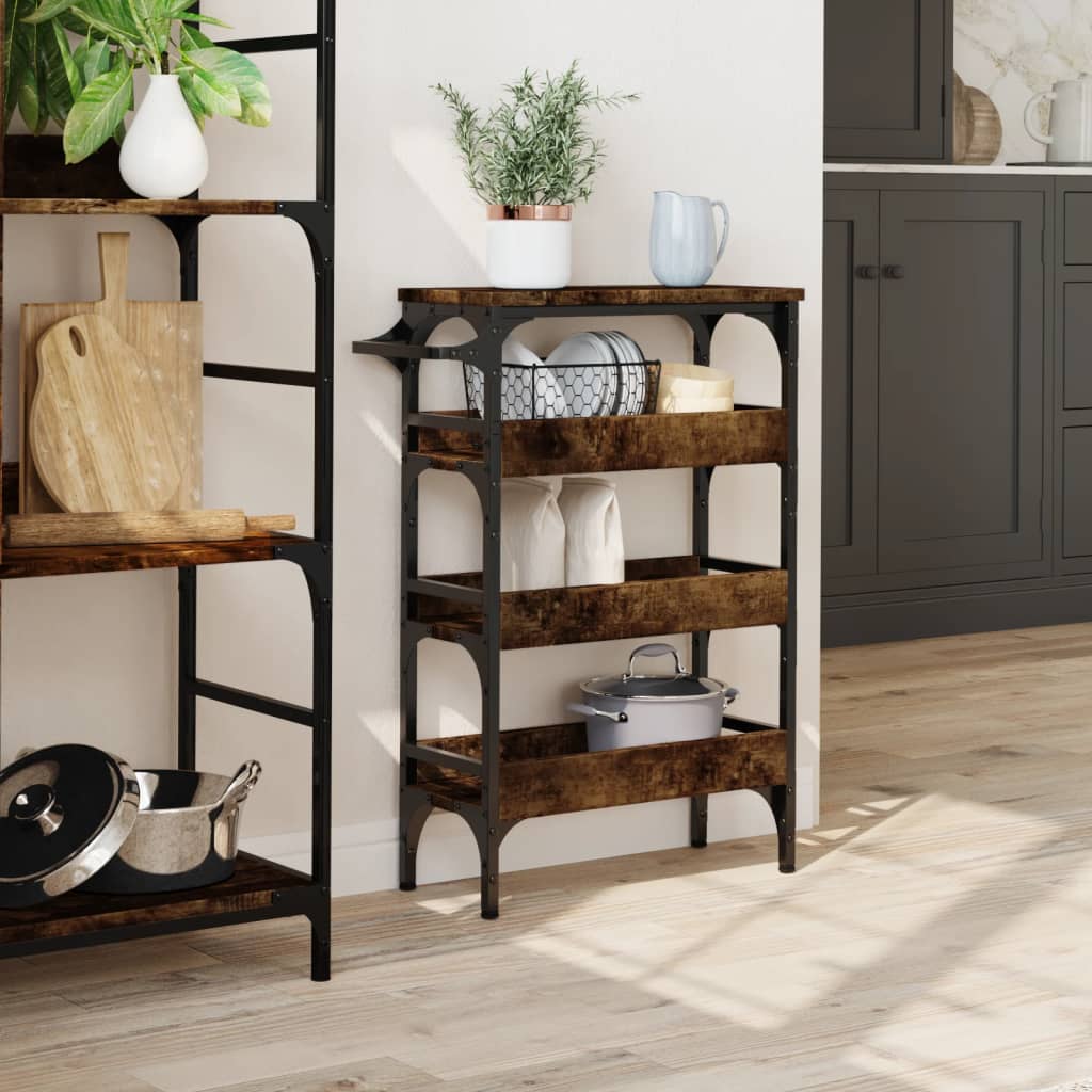 Kitchen trolley, smoke oak, 53x20x76cm, wood