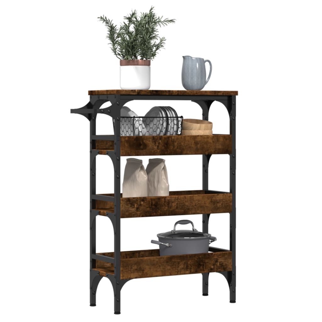 Kitchen trolley, smoke oak, 53x20x76cm, wood