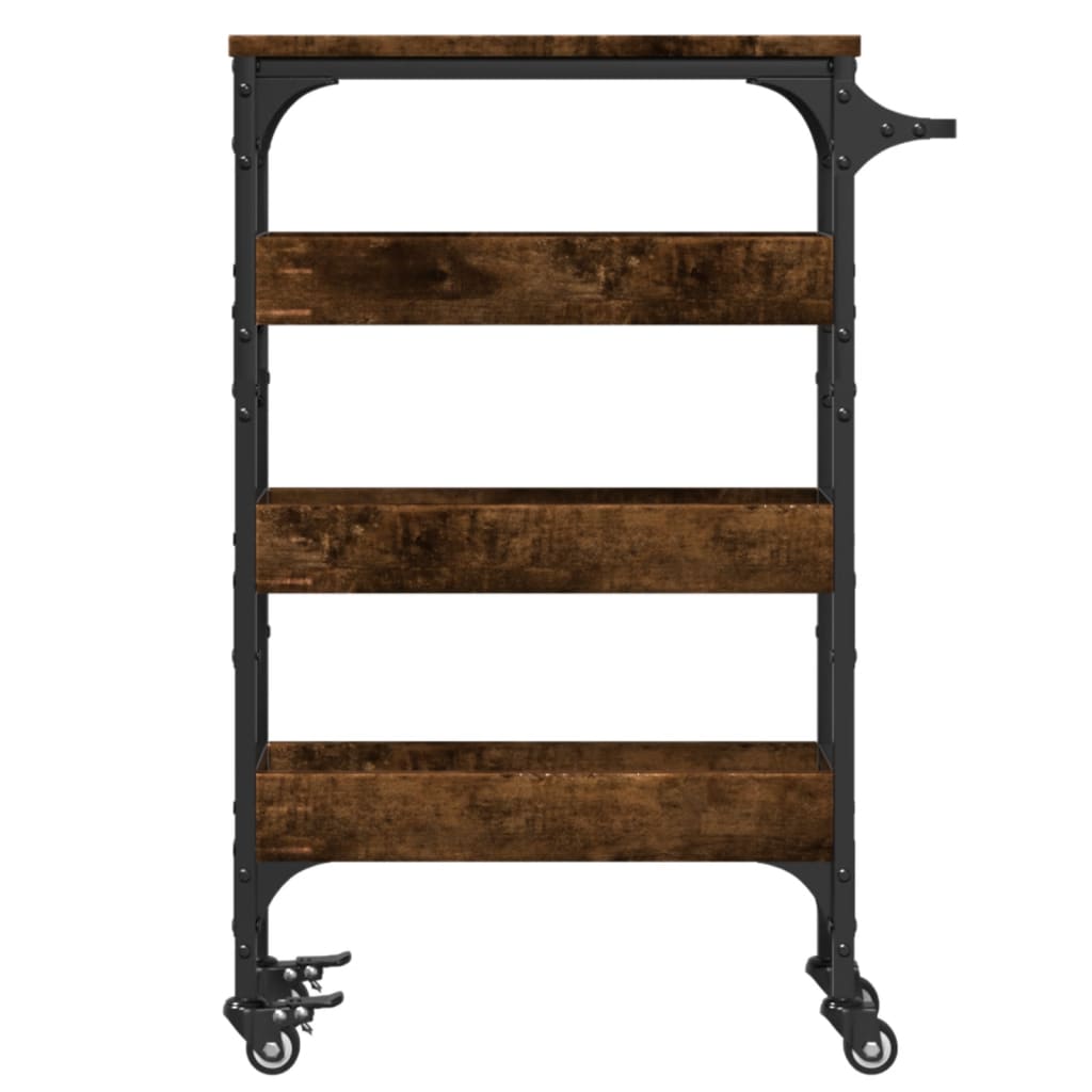 Kitchen trolley, smoke oak, 53x20x76cm, wood