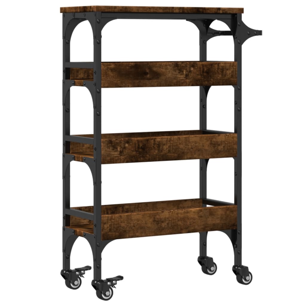 Kitchen trolley, smoke oak, 53x20x76cm, wood