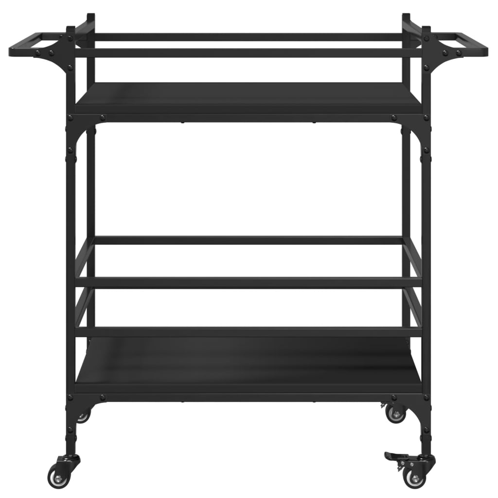 Kitchen trolley, black, 82x40x78.5cm, engineered wood