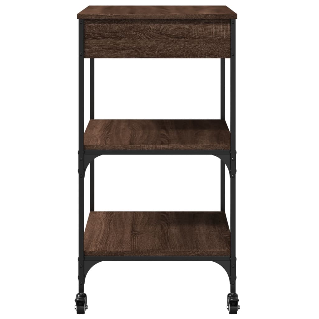 Kitchen trolley, brown oak, 60x48x89.5cm, wood