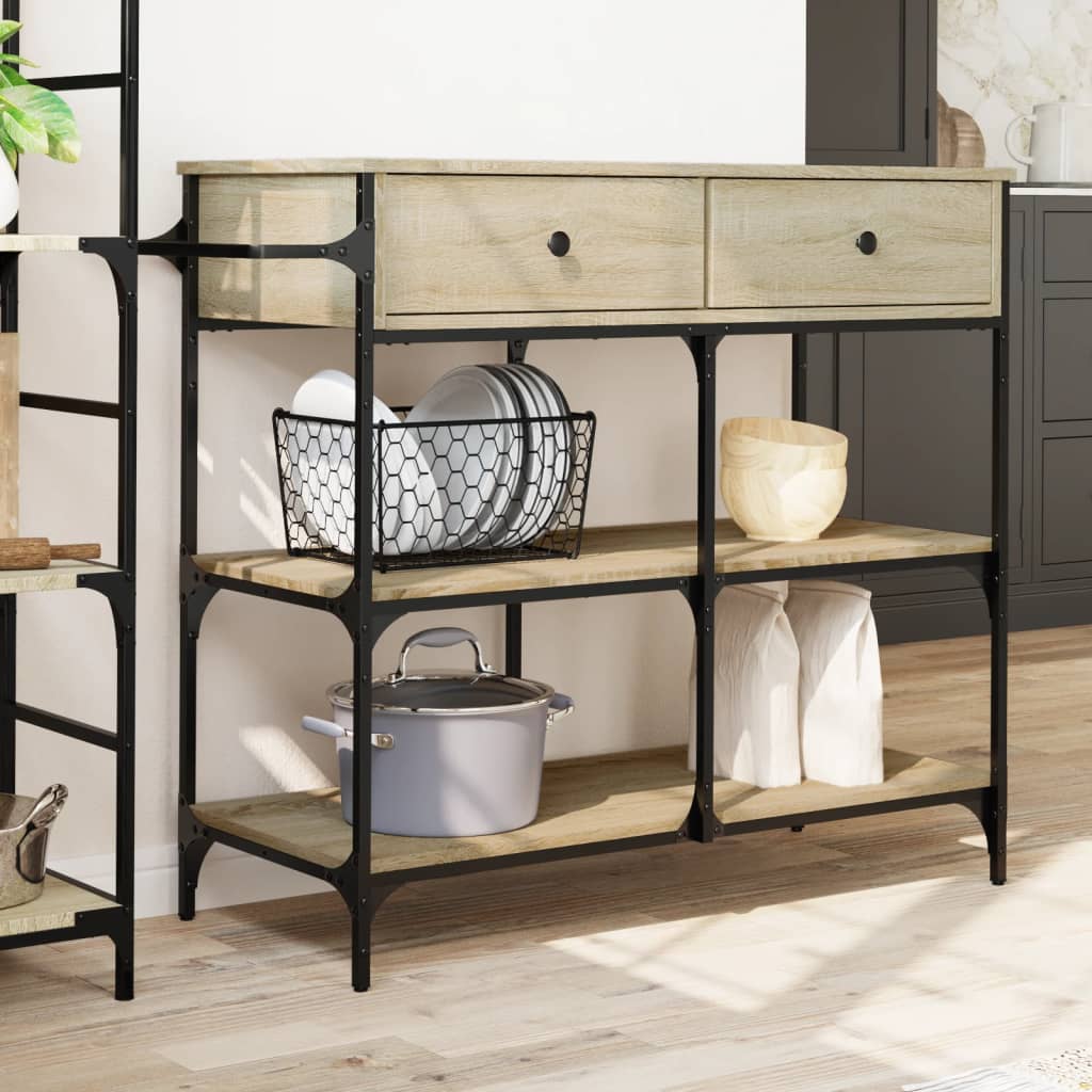 Kitchen trolley, oak, 105x42x95cm, treated wood
