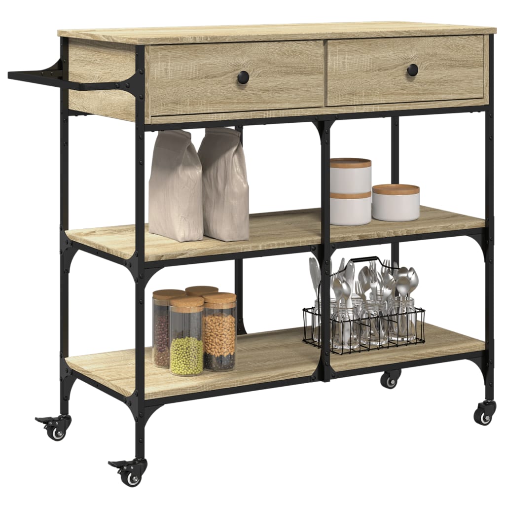 Kitchen trolley, oak, 105x42x95cm, treated wood