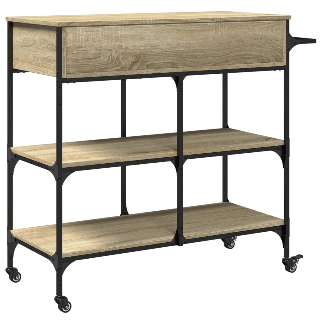Kitchen trolley, oak, 105x42x95cm, treated wood