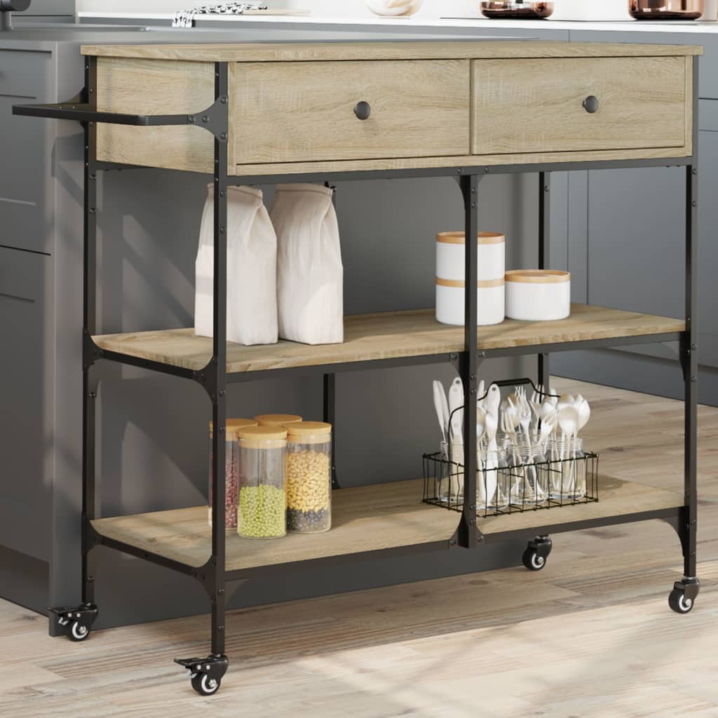 Kitchen trolley, oak, 105x42x95cm, treated wood