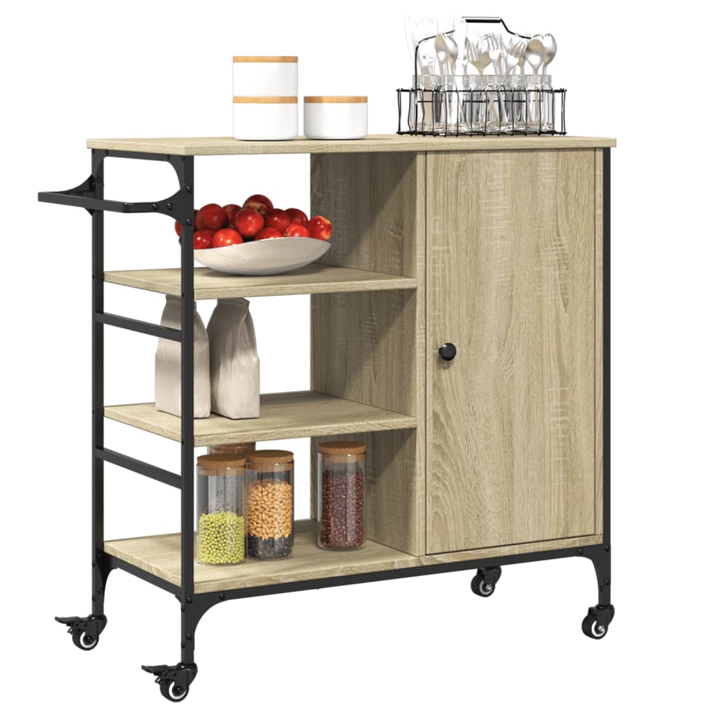 Kitchen trolley, oak, 87.5x38.5x84.5cm, treated wood