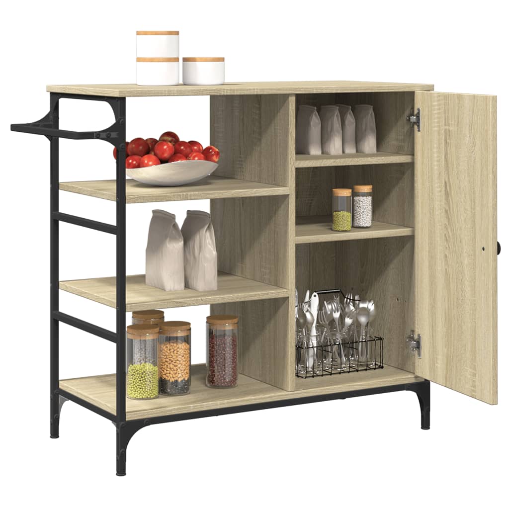 Kitchen trolley, oak, 87.5x38.5x84.5cm, treated wood