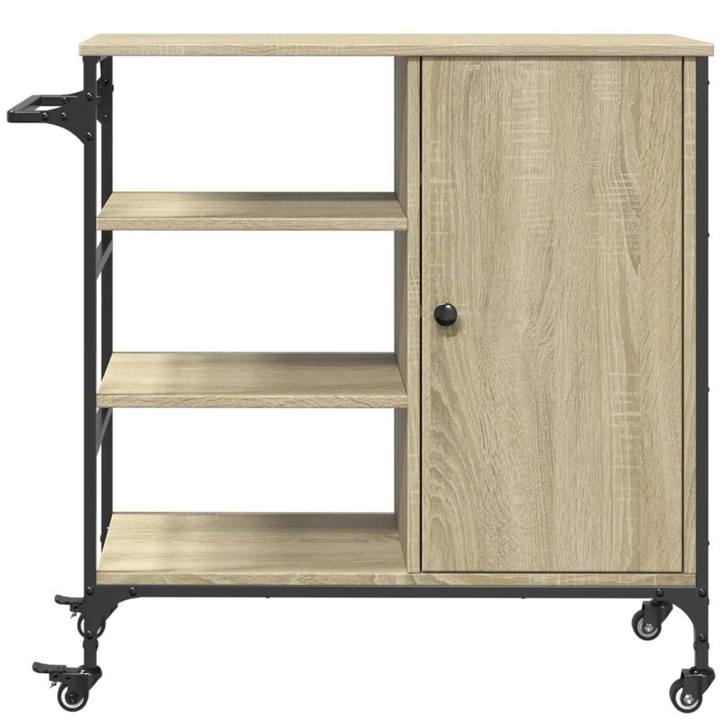 Kitchen trolley, oak, 87.5x38.5x84.5cm, treated wood