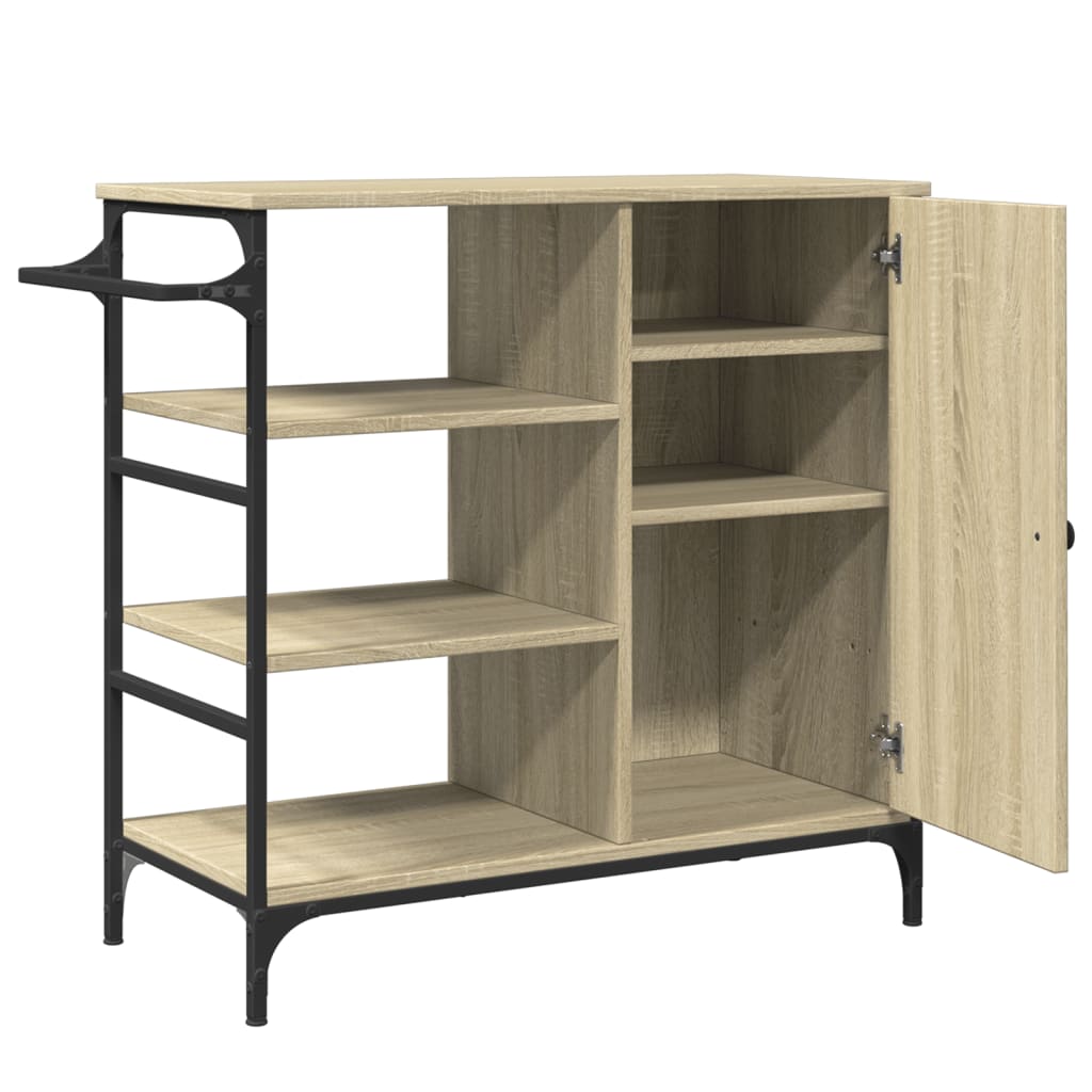 Kitchen trolley, oak, 87.5x38.5x84.5cm, treated wood