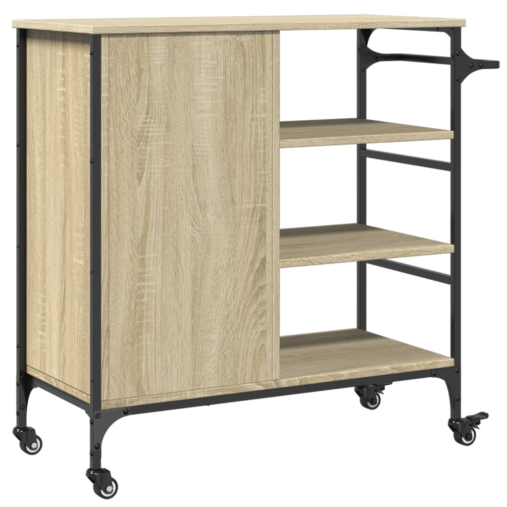 Kitchen trolley, oak, 87.5x38.5x84.5cm, treated wood