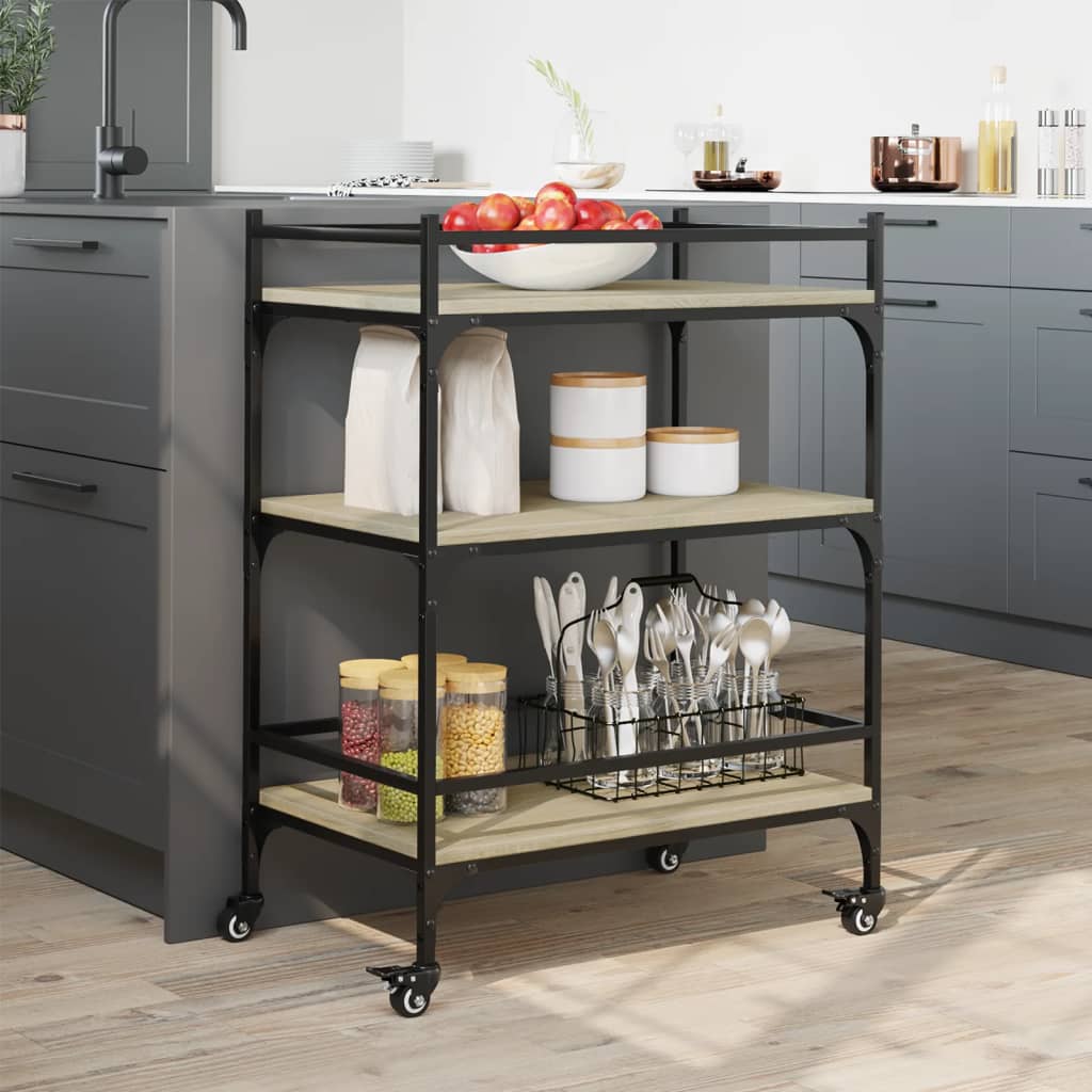 Kitchen trolley, oak, 65x40x86.5cm, treated wood