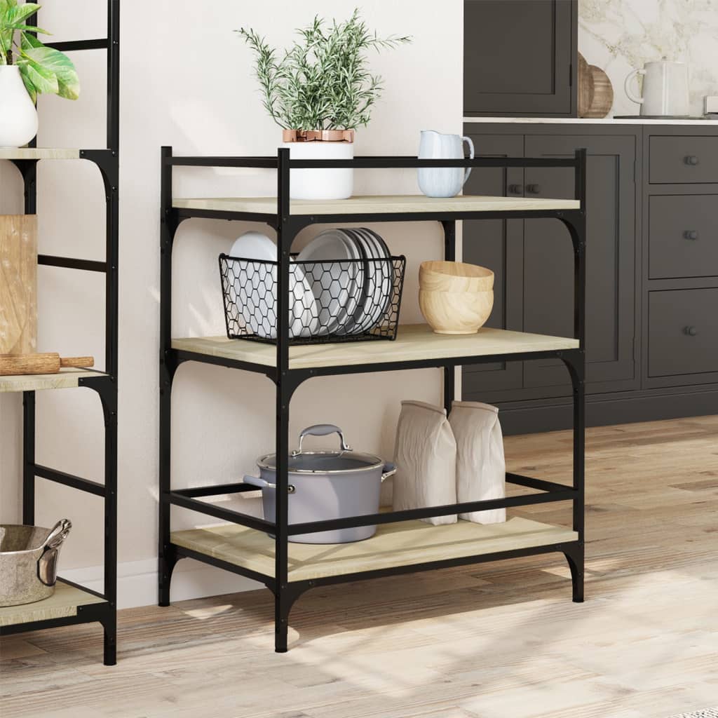 Kitchen trolley, oak, 65x40x86.5cm, treated wood