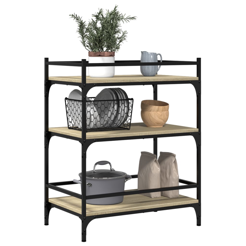 Kitchen trolley, oak, 65x40x86.5cm, treated wood