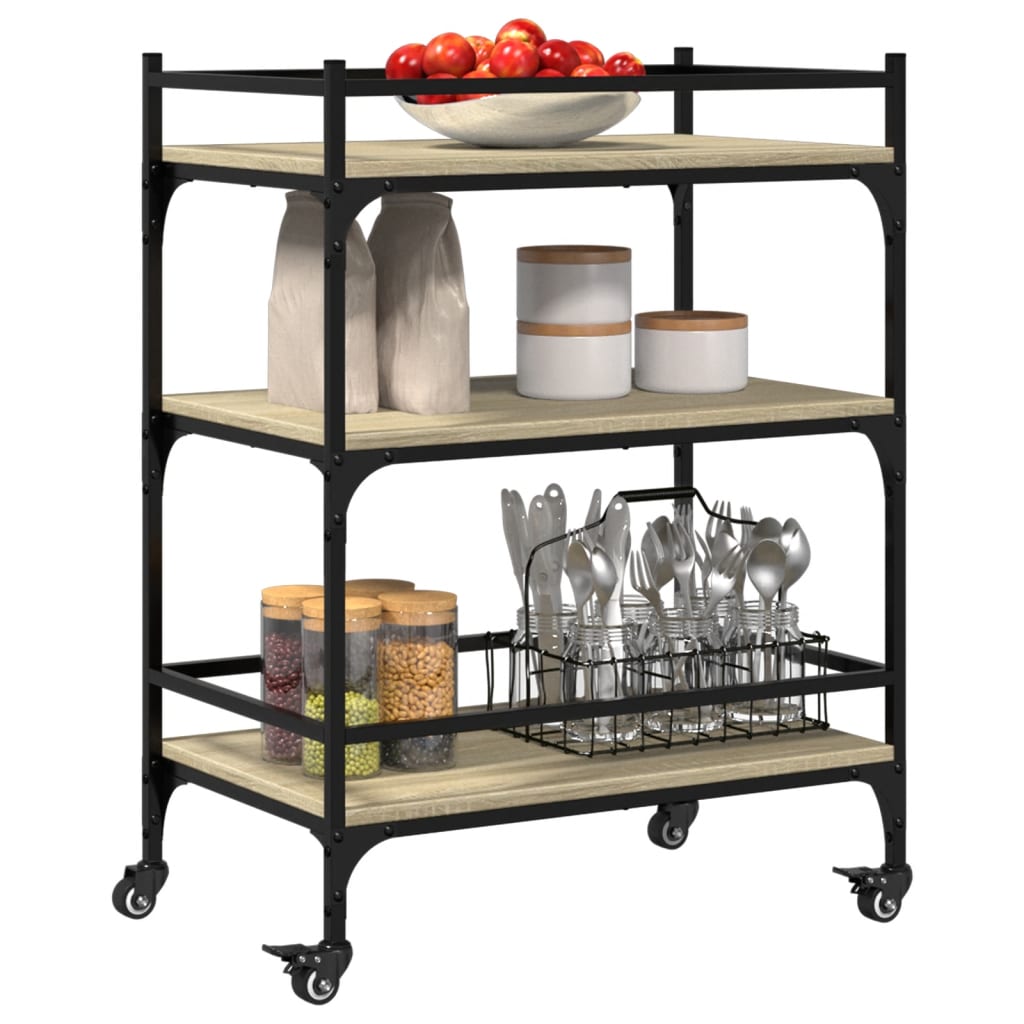 Kitchen trolley, oak, 65x40x86.5cm, treated wood