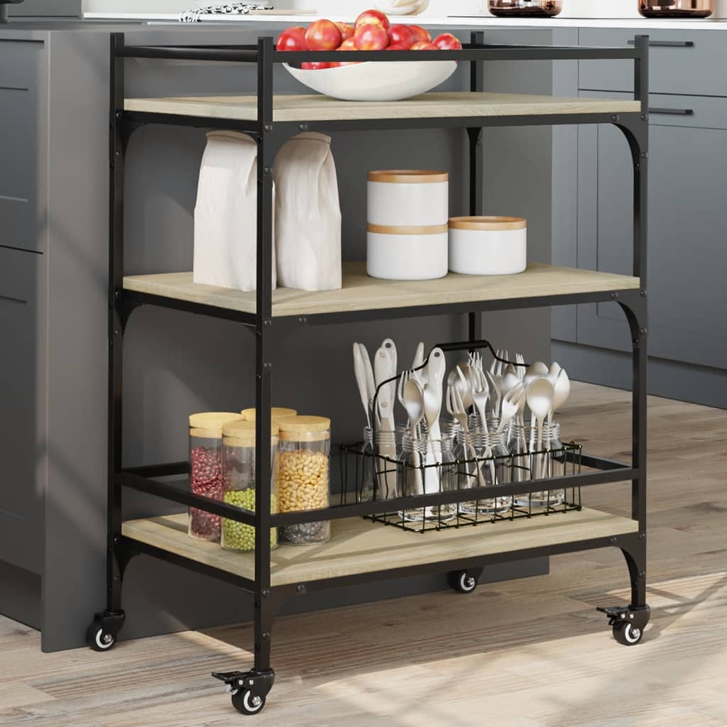 Kitchen trolley, oak, 65x40x86.5cm, treated wood