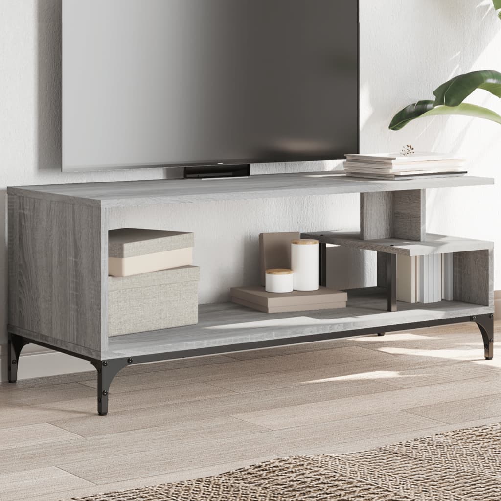 TV cabinet, grey, 102x40x41cm, engineered wood and steel