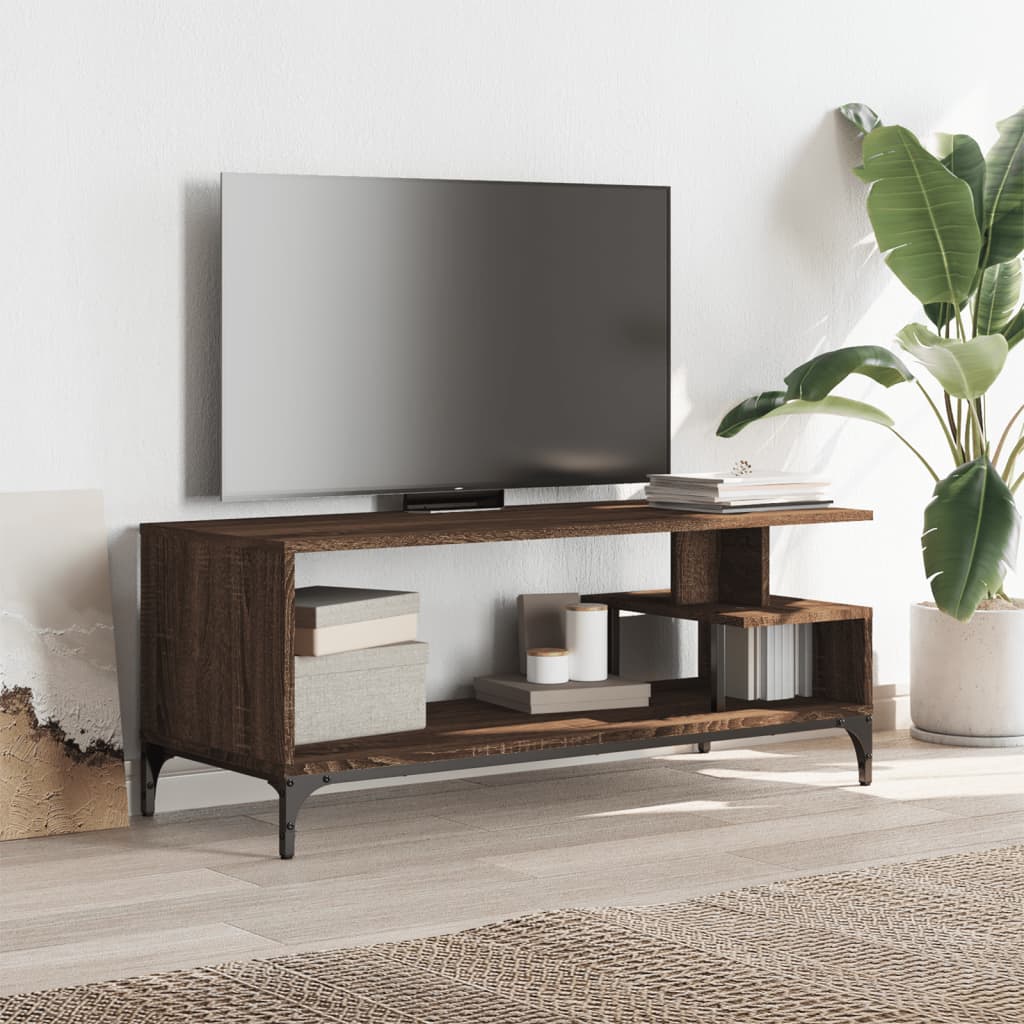 TV skapītis, brūns, 102x40x41cm, apstrādāta koka un tērauda