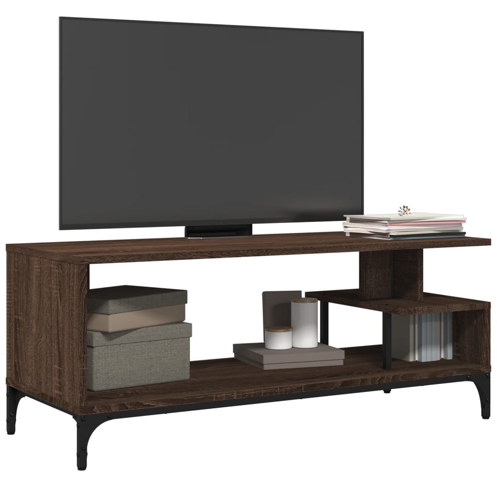 TV skapītis, brūns, 102x40x41cm, apstrādāta koka un tērauda