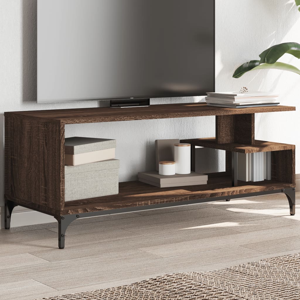 TV skapītis, brūns, 102x40x41cm, apstrādāta koka un tērauda