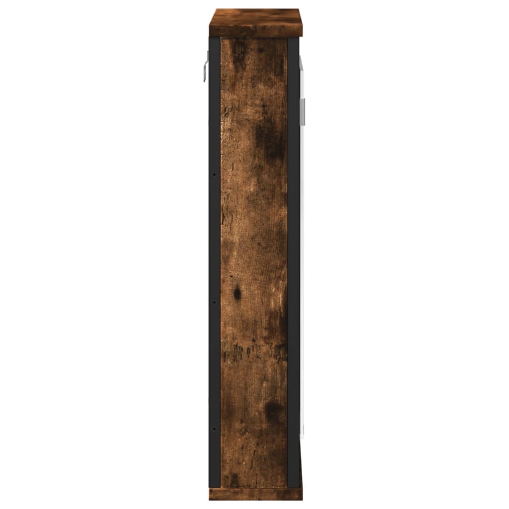 Veidrodinė vonios spintelė, dūminio ąžuolo, 42x12x60cm, mediena
