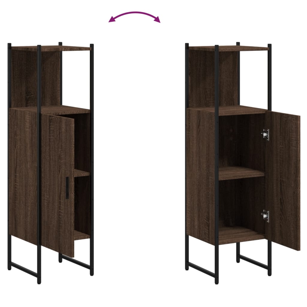 Bathroom cabinet, brown oak, 33x33x120.5cm, wood