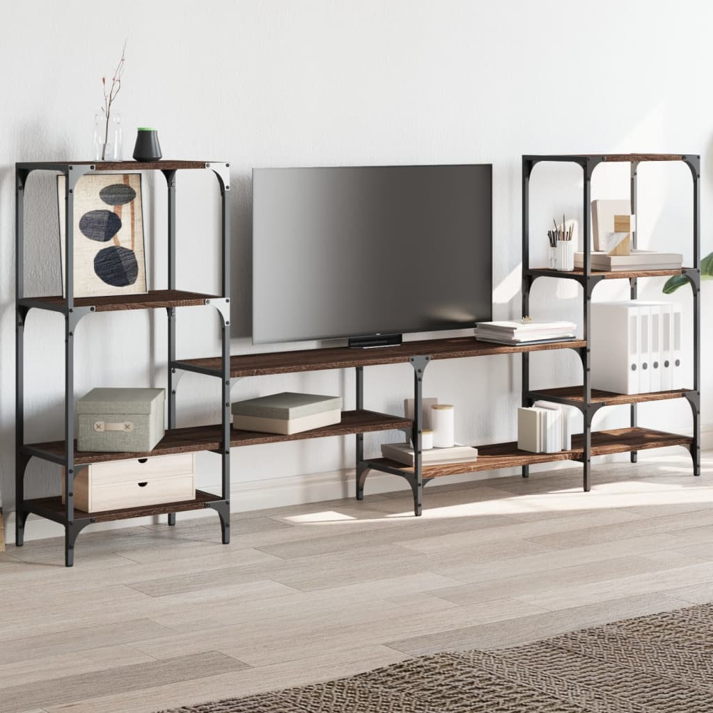TV skapītis, brūns ozols, 206,5x28,5x95cm, koks