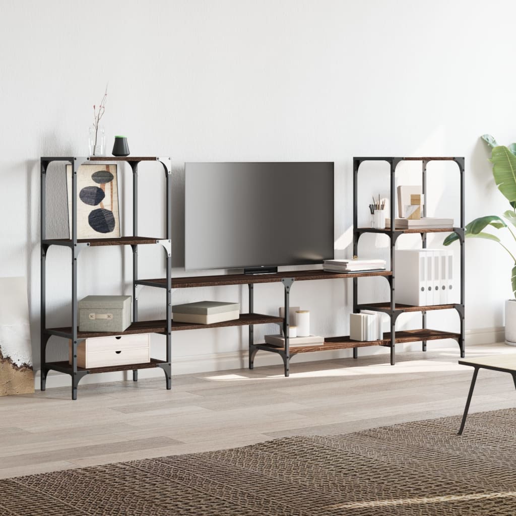 TV skapītis, brūns ozols, 206,5x28,5x95cm, koks