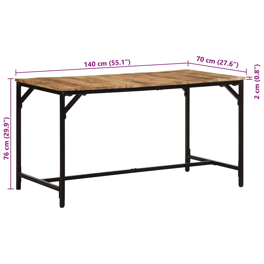 Valgomojo stalas, 140x70x75cm, mango medienos masyvas