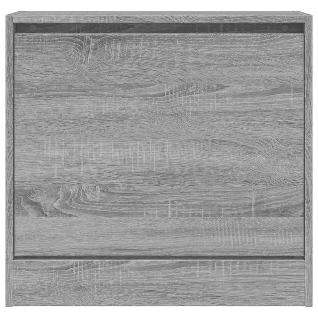 Shoe cabinet, grey oak, 60x21x57cm, engineered wood