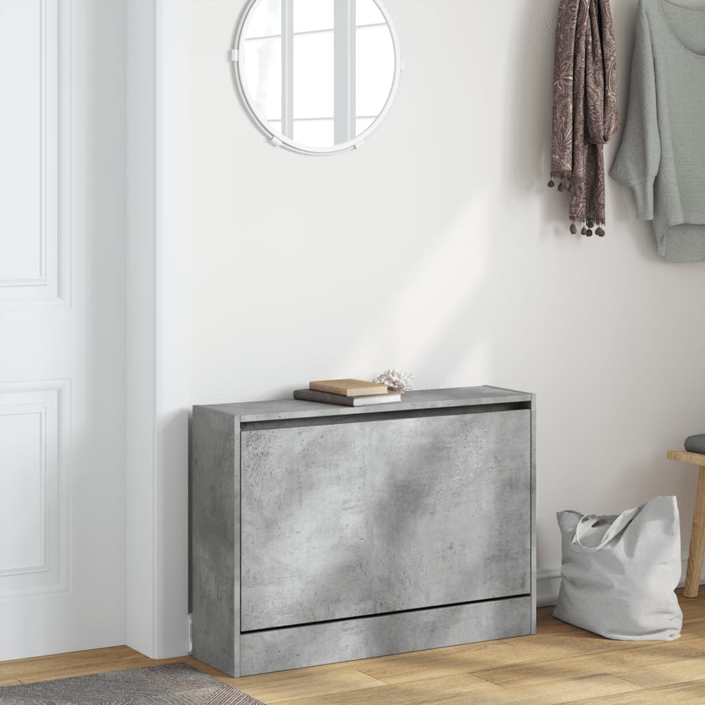 Spintelė batams, betono pilka, 80x21x57cm, apdirbta mediena