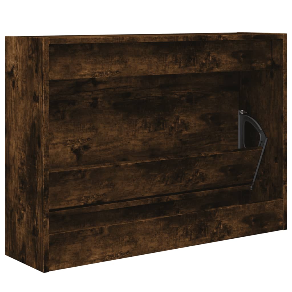 Shoe cabinet, smoky oak, 80x21x57cm, engineered wood