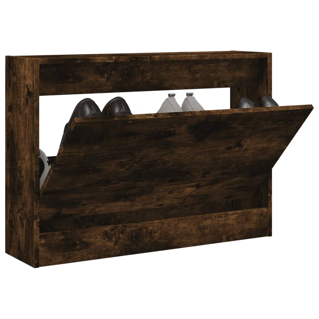 Shoe cabinet, smoky oak, 80x21x57cm, engineered wood