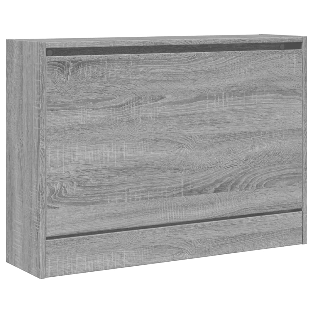 Shoe cabinet, grey oak, 80x21x57cm, engineered wood