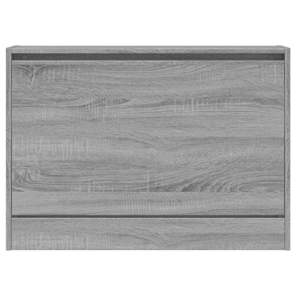 Shoe cabinet, grey oak, 80x21x57cm, engineered wood